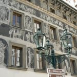 Prague has numerous ‘sgraffitoed’ buildings; it’s a technique of wall