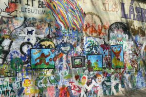 The Lennon Wall is a wall in Prague, Czech Republic.