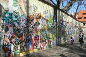 The Lennon Wall is a wall in Prague, Czech Republic.