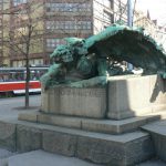 One of many sculptures in Prague.