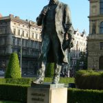 Statue of Dvorak in Prague city center.