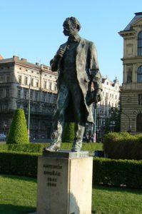 Statue of Dvorak in Prague city center.