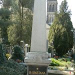 Smetana’s grave in the Vysehrad Castle cemetery.