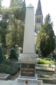 Smetana’s grave in the Vysehrad Castle cemetery.