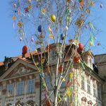 Decorated Easter tree in central old town.