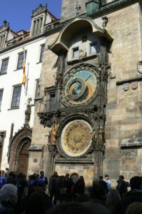 Astronomical clock in old town hall.