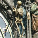 Detail of astronomical clock in old town hall.