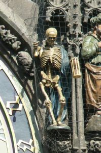 Detail of astronomical clock in old town hall.