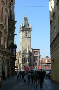 Old Town Hall tower in central Prague.