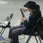 Old town street musician.