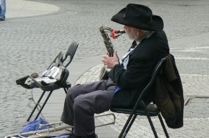 Old town street musician.