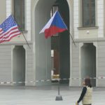 At Prague Castle the two nations’ flags were flown.