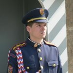 The President spoke in front of the great Prague Castle,