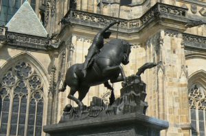 Statue of St. George by St Vitus Cathedral.