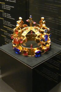 Crown jewels in the museum at Prague Castle.
