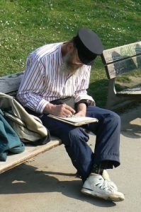 Poet in the park.
