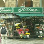 Flower stalls are common in Prague.