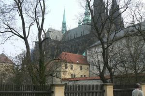 View of St Vitus Cathedral from outside the Castle.