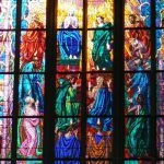 Stained glass windows in St Vitus Cathedral produced by famous