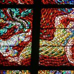 Stained glass windows in St Vitus Cathedral produced by famous