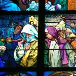 Stained glass windows in St Vitus Cathedral produced by famous