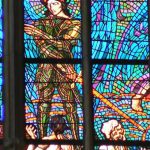 Stained glass windows in St Vitus Cathedral produced by famous