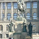 Wenceslas Square with statue of St. Wenceslas in front of