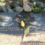 Located in Wenceslas Square are the memorials to two young