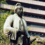 Statue of a samuri in Shinjuku.