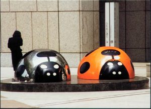 Beetle sculpture in Shinjuku Skyscraper District.