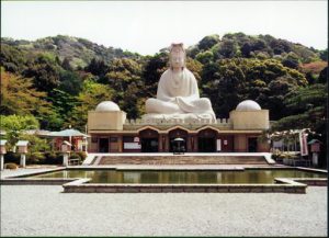 The 80 foot tall Kannon concrete statue was built in