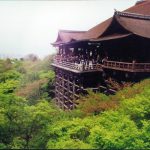 Kiyomizudera Buddhist Temple has a wide balcony from which the