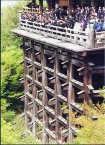 Balcony structure of Kiyomizudera Buddhist Temple.