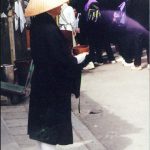 Begging monk near Kiyomizudera Buddhist Temple; he does not