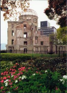 At the Hiroshima Peace Memorial Park, the A-Bomb Dome, to