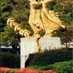 Another statue in Hiroshima celebrating rebirth with thematic figures of