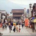 A main street in Nagano leading to the Zenko-ji Buddhist