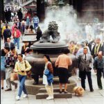 Large burner for memorial incense at Zenko-ji Buddhist Temple.