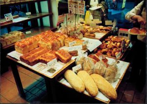 Food is in abundance in the bakeries.