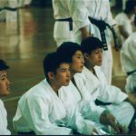 Sports are popular in Japan; here is a karate competition.