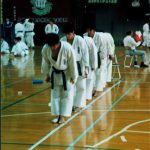 Sports are popular in Japan; here is a karate competition.
