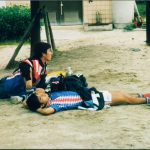 Soccer players taking a break.