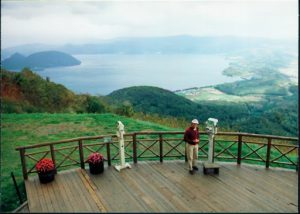 Spectacular view from Mount Usu. To the north lies Lake