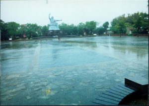 Hypocenter Museum open space of ground zero.