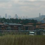 Distant view of Joburg from the suburbs.