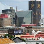 Central Joburg with the Diamond Building, center; a striking building