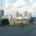 Skyline of Joburg with good road system.
