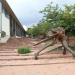 Sculpture in front of a museum.