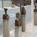 Street sculptures in Gandhi square.