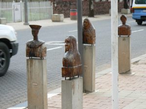 Street sculptures in Gandhi square.